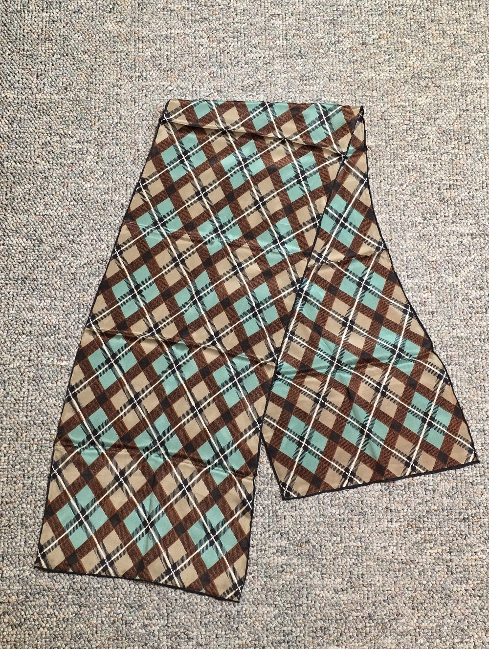 Anthropologie "Argyle Beguiled" Oblong Silk Scarf
